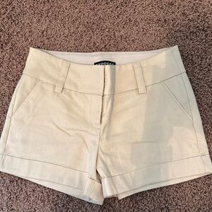 Express Cream High Waist Shorts Tailored Chic